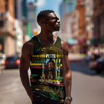 Jamaica Reggae Legend Tosh Men Tank Top Cannabis Pattern - African Pride