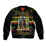 Jamaica Reggae Legend Tosh Sleeve Zip Bomber Jacket Cannabis Pattern - African Pride