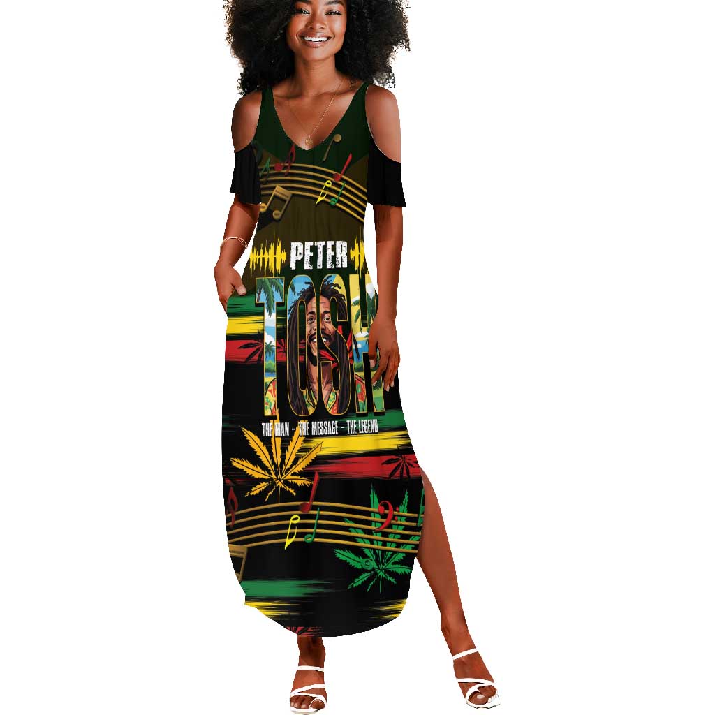 Jamaica Reggae Legend Tosh Summer Maxi Dress Cannabis Pattern by African Pride Jamaica Reggae Legend Tosh Summer Maxi Dress Cannabis Pattern by African Pride