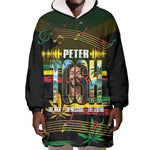 Jamaica Reggae Legend Tosh Wearable Blanket Hoodie Cannabis Pattern - African Pride