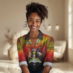Personalised Uganda Independence Day Women Casual Shirt Jamhuri ya Uganda Coat Of Arms LT14