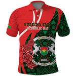 Personalized Burkina Faso Republic Day Polo Shirt Bogolan Mudcloth - Coat Of Arms Design