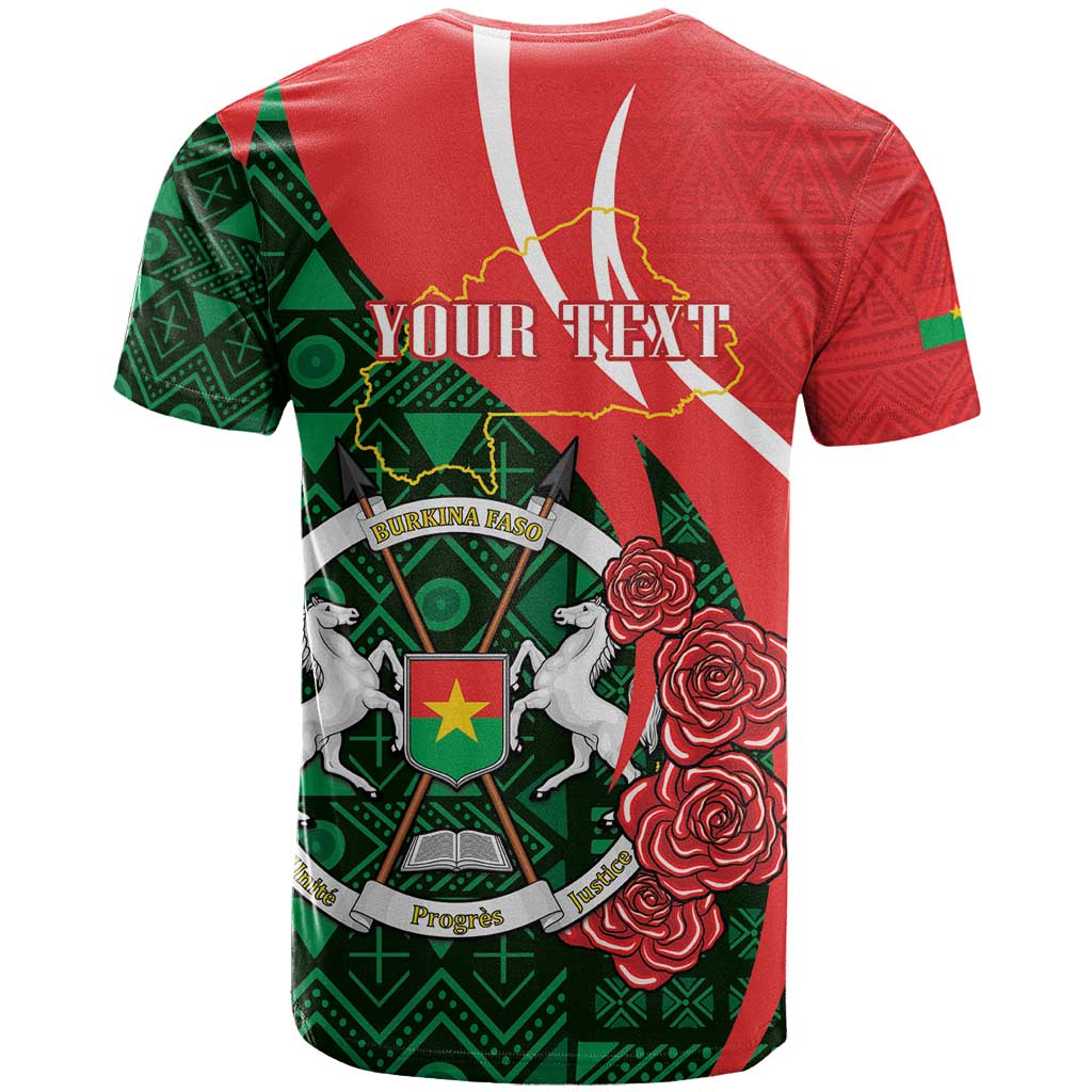 Personalized Burkina Faso Republic Day T shirt Bogolan Mudcloth - Coat Of Arms Design