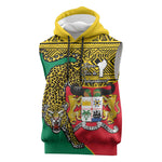 Personalised Benin National Day Sleeveless Hoodie Coat Of Arms With Leopard African Pattern - African Pride