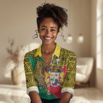 Personalised Benin National Day Women Casual Shirt Coat Of Arms With Leopard African Pattern LT14