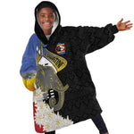 Afro Swaziland Somhlolo Day Kid Wearable Blanket Hoodie Nguni Shield African Pattern - African Pride