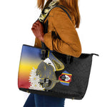Afro Swaziland Somhlolo Day Leather Tote Bag Nguni Shield African Pattern - African Pride