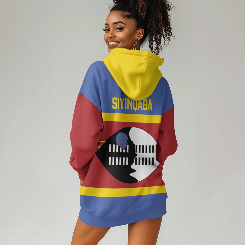 Afro Swaziland Hoodie Dress Siyinqaba Eswatini Flag Style - African Pride