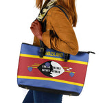 Afro Swaziland Leather Tote Bag Siyinqaba Eswatini Flag Style - African Pride