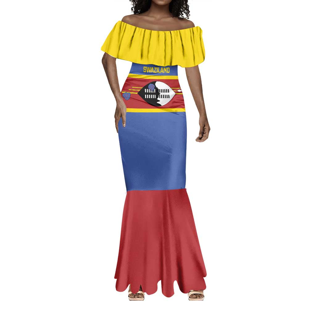 Afro Swaziland Mermaid Dress Siyinqaba Eswatini Flag Style - African Pride