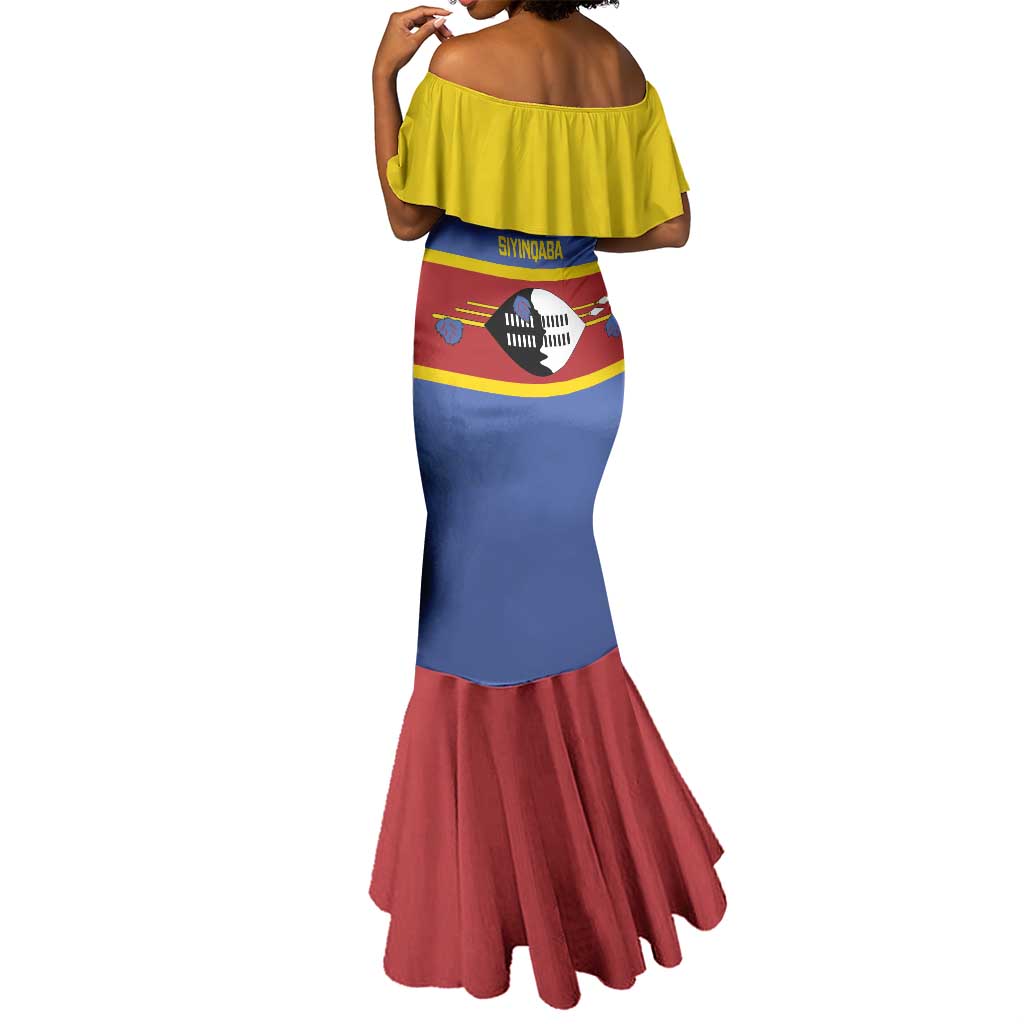 Afro Swaziland Mermaid Dress Siyinqaba Eswatini Flag Style - African Pride
