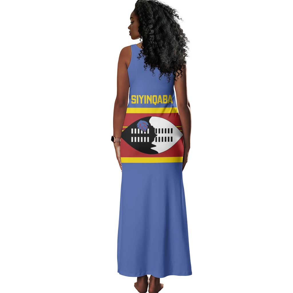 Afro Swaziland Tank Maxi Dress Siyinqaba Eswatini Flag Style - African Pride