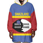 Afro Swaziland Wearable Blanket Hoodie Siyinqaba Eswatini Flag Style - African Pride