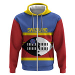 Afro Swaziland Zip Hoodie Siyinqaba Eswatini Flag Style - African Pride
