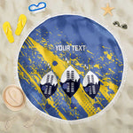 Eswatini Football Custom Beach Blanket Sihlangu Semnikati Blue - African Pride