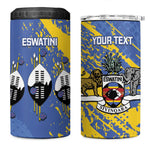 Eswatini Football Custom 4 in 1 Can Cooler Tumbler Sihlangu Semnikati Blue - African Pride