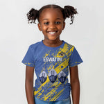 Eswatini Football Custom Kid T shirt Sihlangu Semnikati Blue - African Pride