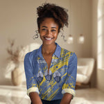 Eswatini Football Custom Women Casual Shirt Sihlangu Semnikati Blue - African Pride