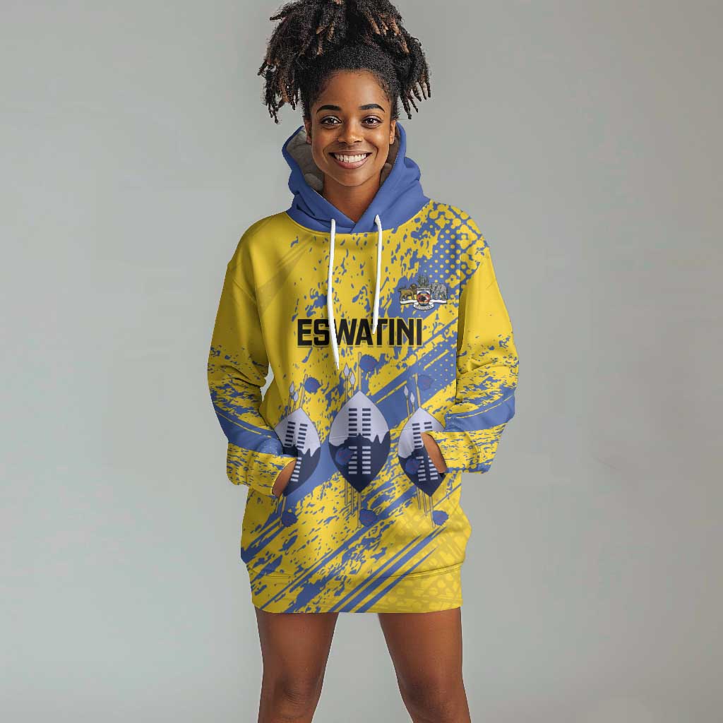 Eswatini Football Custom Hoodie Dress Sihlangu Semnikati Yellow - African Pride