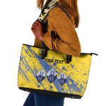 Eswatini Football Custom Leather Tote Bag Sihlangu Semnikati Yellow - African Pride