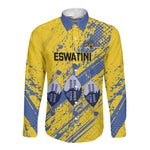 Eswatini Football Custom Long Sleeve Button Shirt Sihlangu Semnikati Yellow - African Pride