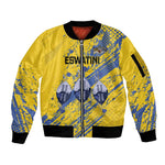 Eswatini Football Custom Sleeve Zip Bomber Jacket Sihlangu Semnikati Yellow - African Pride