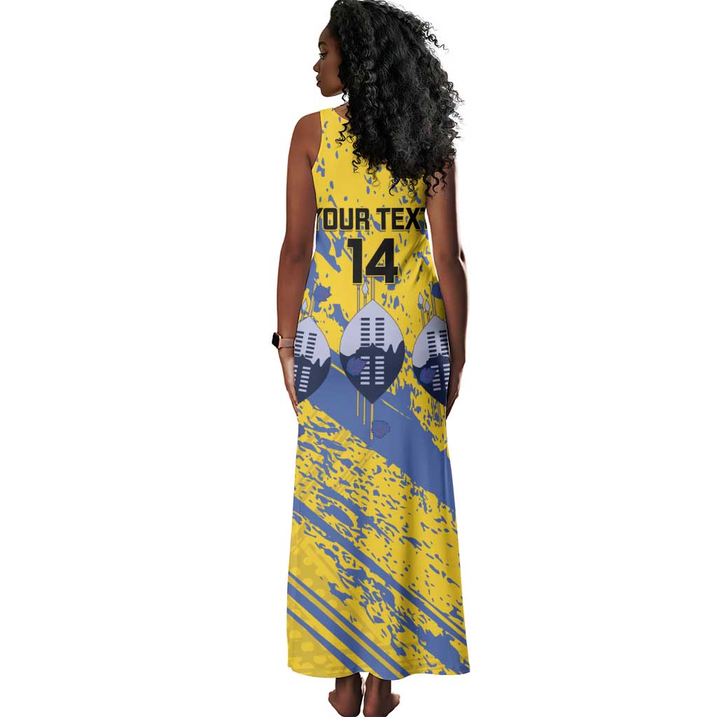 Eswatini Football Custom Tank Maxi Dress Sihlangu Semnikati Yellow - African Pride