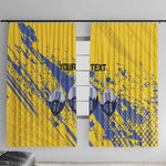 Eswatini Football Custom Window Curtain Sihlangu Semnikati Yellow - African Pride