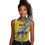 Eswatini Football Custom Women Sleeveless Polo Shirt Sihlangu Semnikati Yellow - African Pride