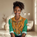 Custom Ivory Coast Football Women Casual Shirt 2024 Go Champions Les Elephants LT14