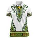 Africa Women Polo Shirt African Dashiki Royal Green Version