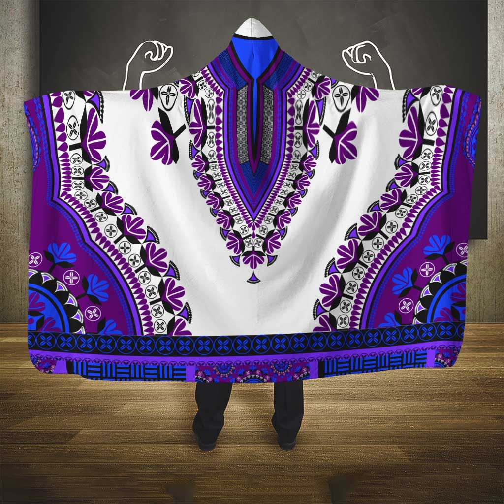 Africa Hooded Blanket African Dashiki Royal Purple Version