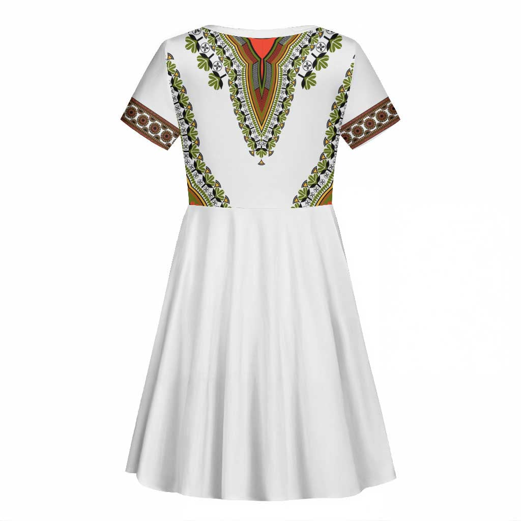 Africa Kid Short Sleeve Dress African Dashiki Royal Gold Version