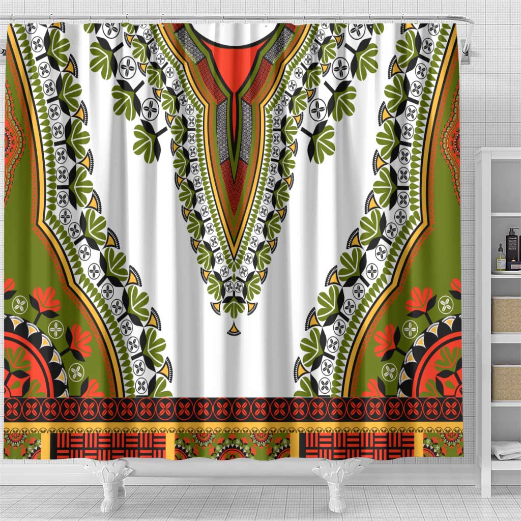 Africa Shower Curtain African Dashiki Royal Gold Version