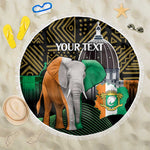 Personalized Cote dIvoire Independence Day Beach Blanket Ivory Coast Elephant African Pattern