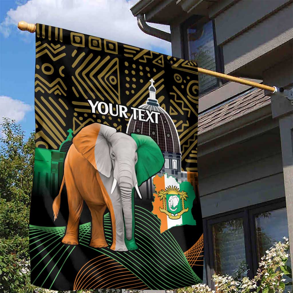 Personalized Cote dIvoire Independence Day Garden Flag Ivory Coast Elephant African Pattern