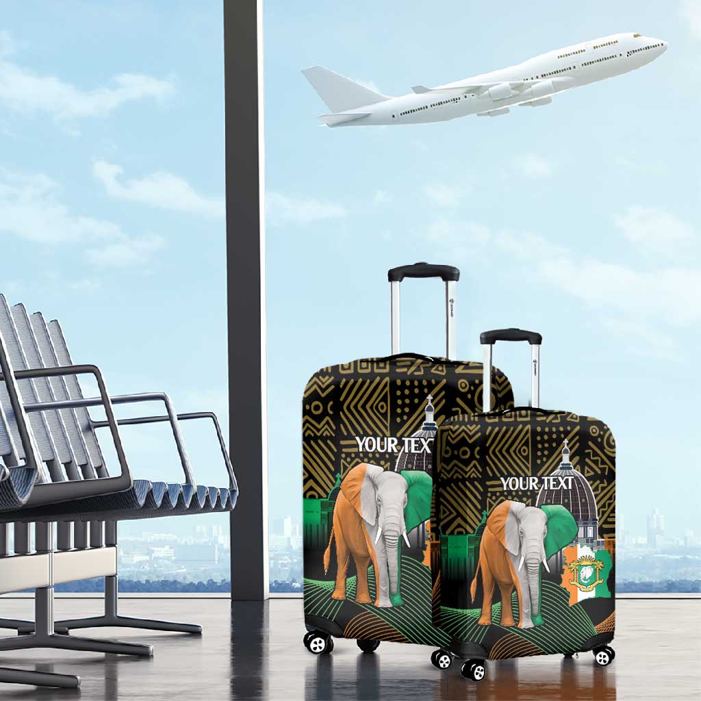 Personalized Cote dIvoire Independence Day Luggage Cover Ivory Coast Elephant African Pattern