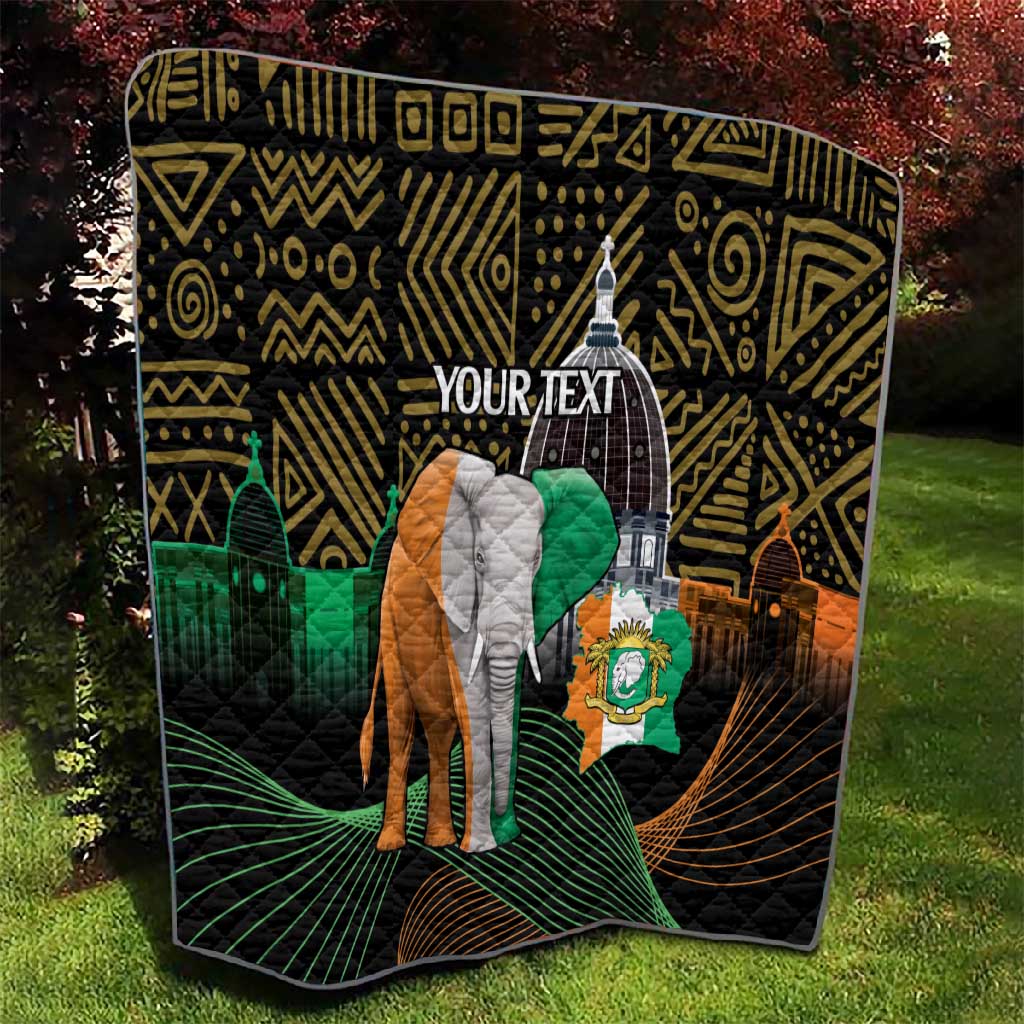 Personalized Cote dIvoire Independence Day Quilt Ivory Coast Elephant African Pattern