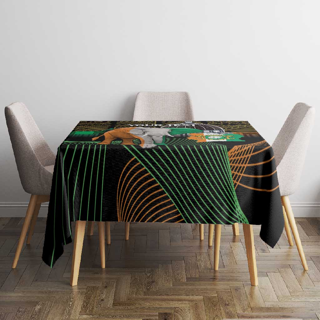 Personalized Cote dIvoire Independence Day Tablecloth Ivory Coast Elephant African Pattern