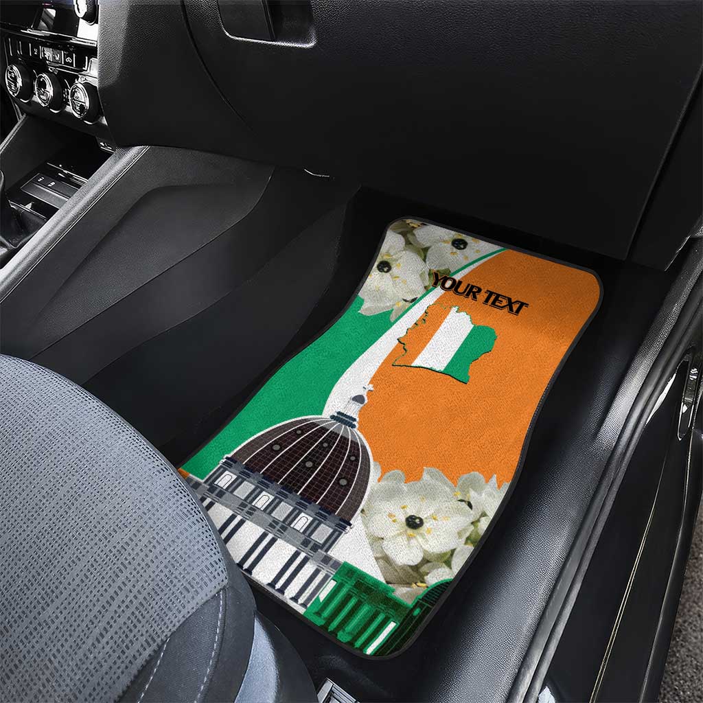 Personalized Ivory Coast Independence Day Car Mats Ornithogalum Arabicum Happy 64 Years Anniversary