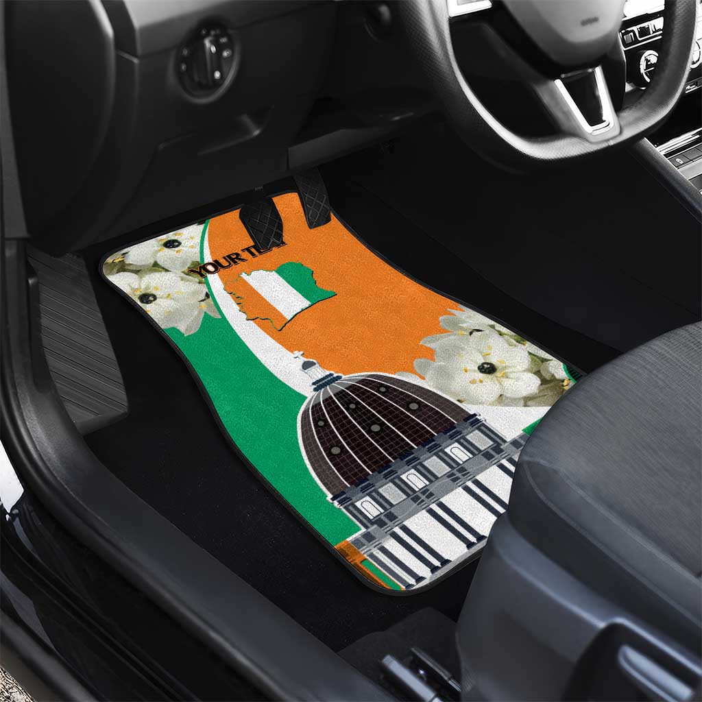 Personalized Ivory Coast Independence Day Car Mats Ornithogalum Arabicum Happy 64 Years Anniversary