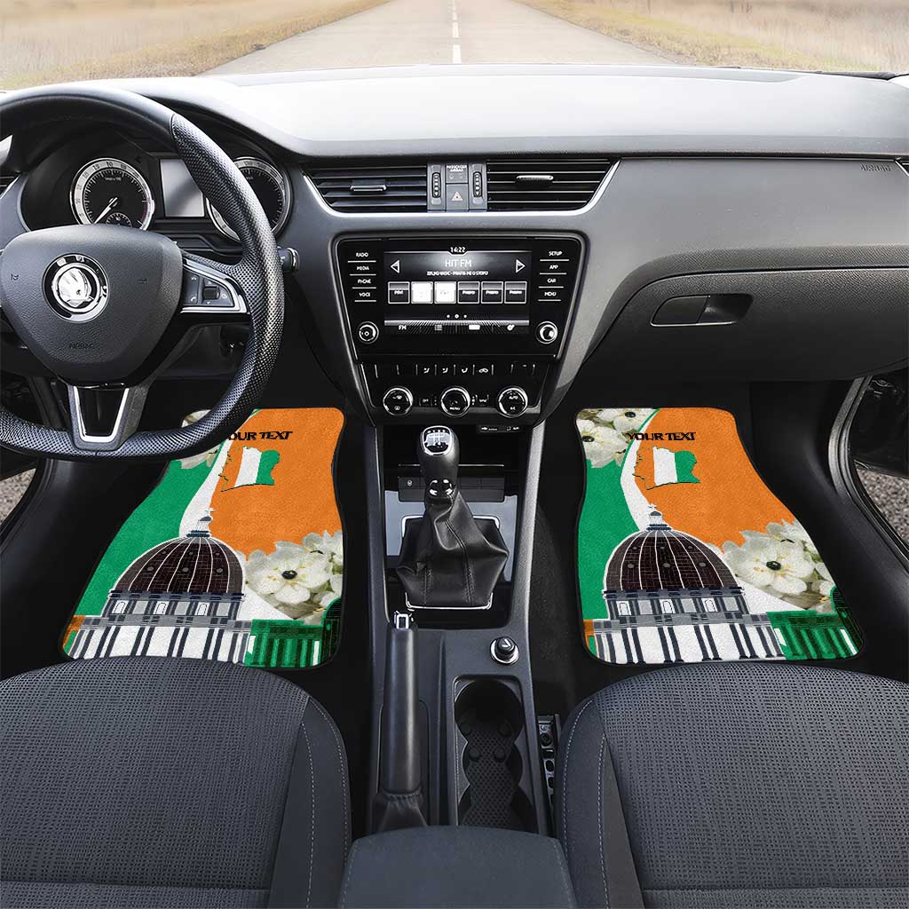 Personalized Ivory Coast Independence Day Car Mats Ornithogalum Arabicum Happy 64 Years Anniversary