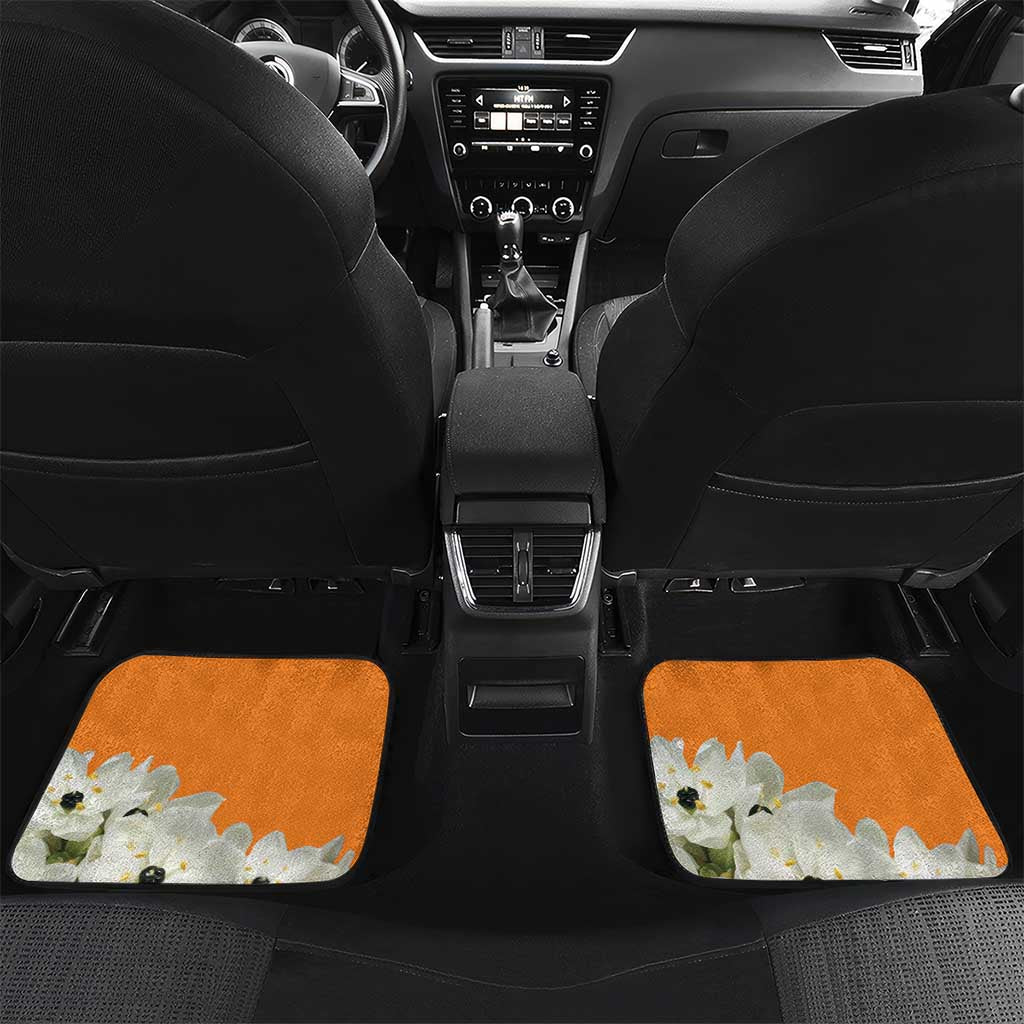 Personalized Ivory Coast Independence Day Car Mats Ornithogalum Arabicum Happy 64 Years Anniversary