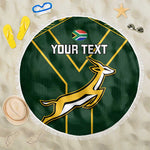 Custom South Africa Rugby Beach Blanket Go Champions Springboks