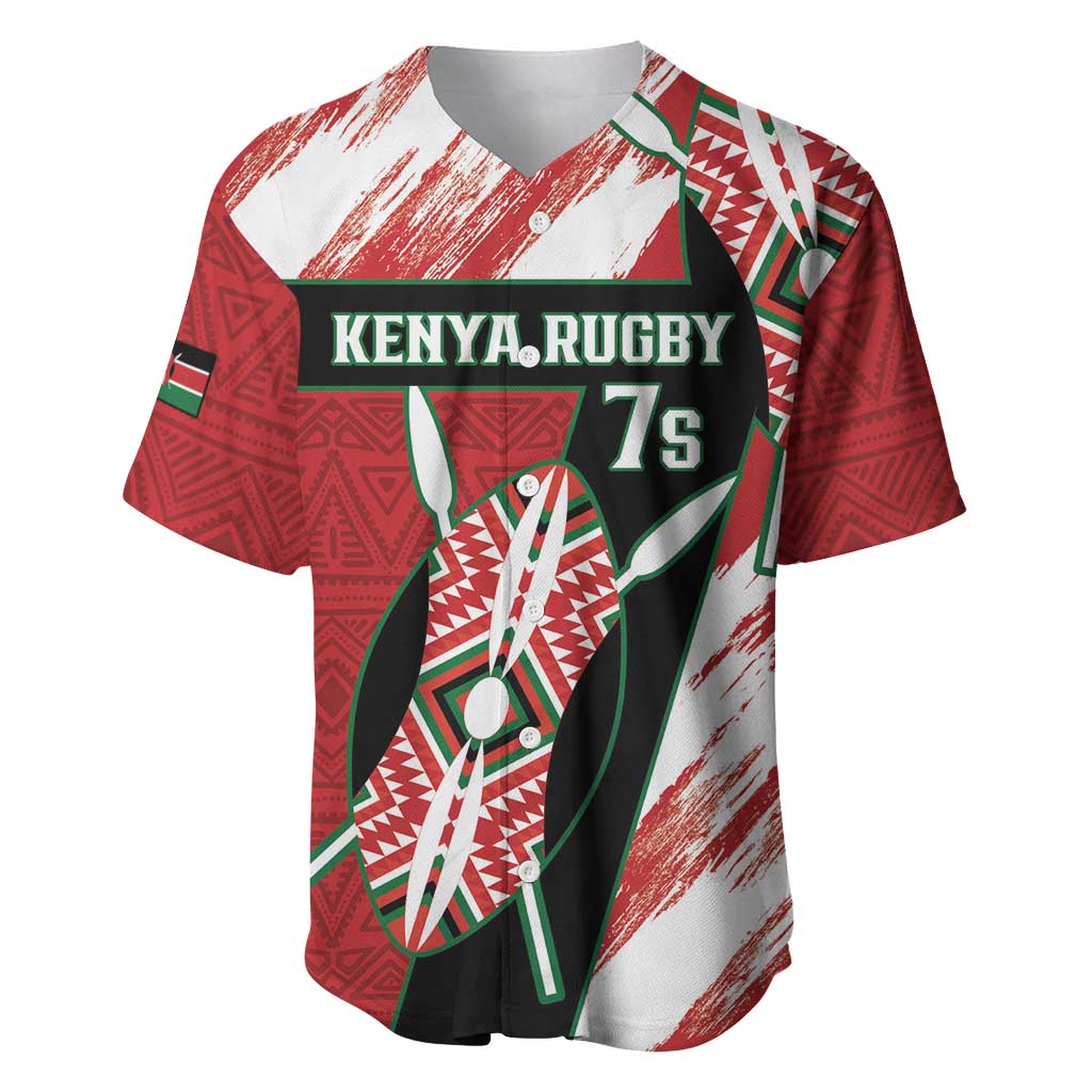 Personalized Kenya Maasai Shield Baseball Jersey Green Red Kenyan Lion Half Style LT9