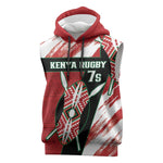 Custom Kenya Rugby Sevens Sleeveless Hoodie Maasai Shield With African Pattern - African Pride