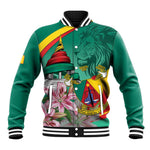 Monument de la Reunification Cameroun Baseball Jacket Coat Of Arms With Lily Flowers