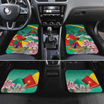 Monument de la Reunification Cameroun Car Mats Coat Of Arms With Lily Flowers