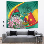 Monument de la Reunification Cameroun Tapestry Coat Of Arms With Lily Flowers