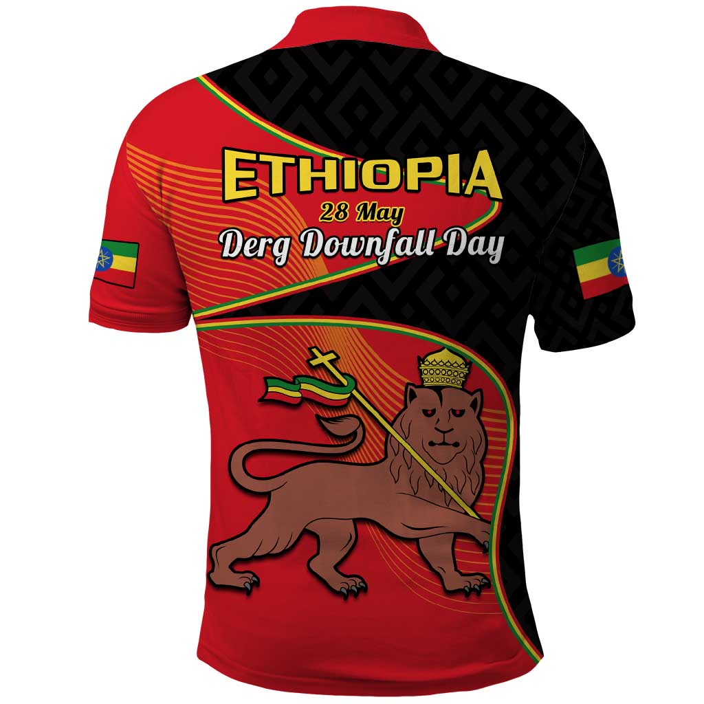 Ethiopia Derg Downfall Day Polo Shirt Ethiopian Lion of Judah